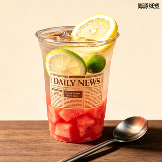 Disposable Clear Plastic Cups, Custom Design Cups for Boba Tea & Juice