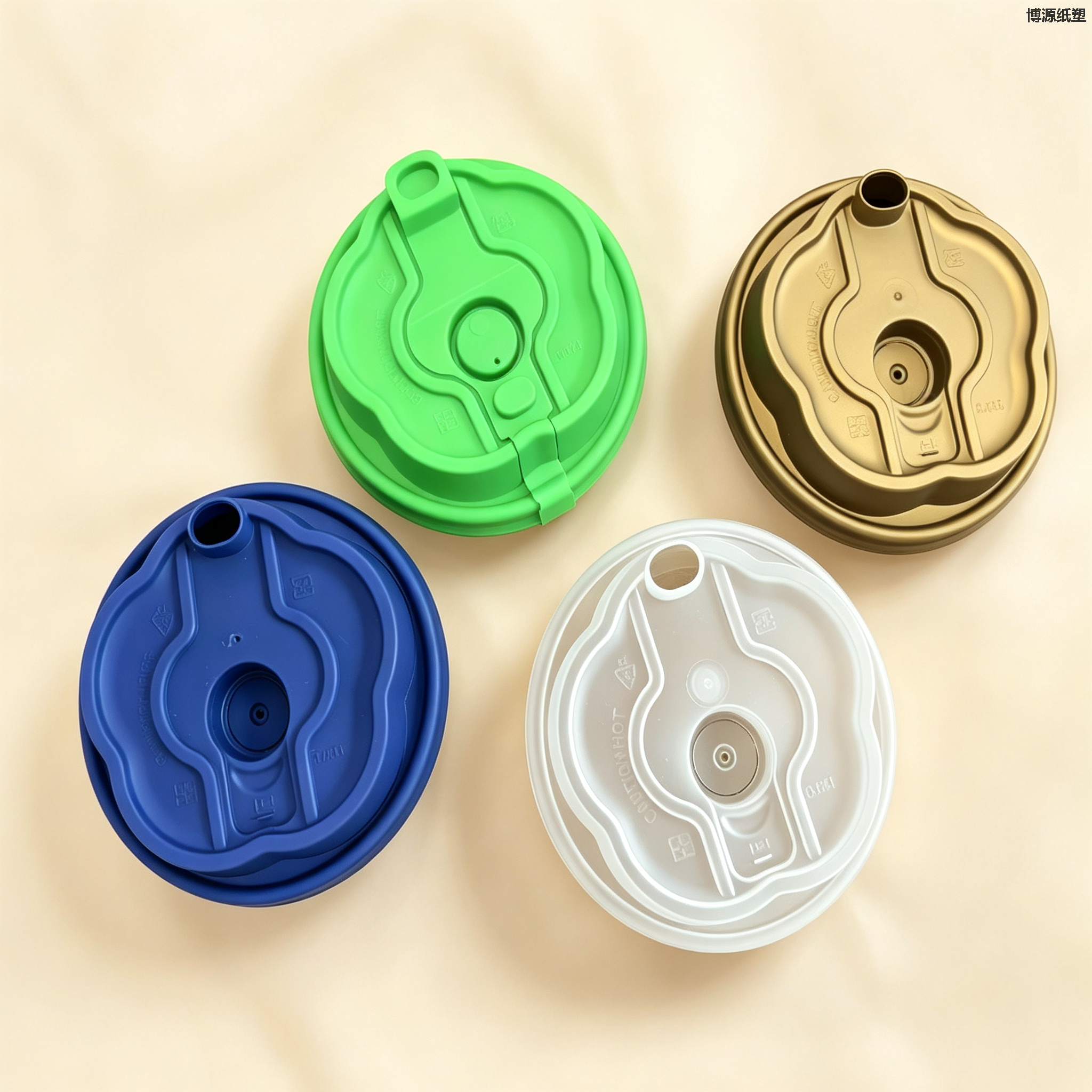 Food Contact Safe Recyclable PP Drink Cup Lids, Spill Prevent, Custom Size/Color/Logo for Bubble Tea, Coffee, Juice