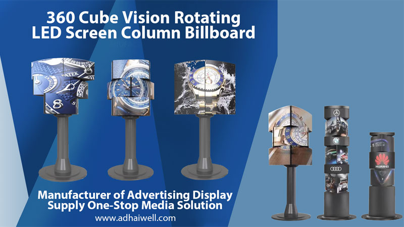Boostez votre entreprise avec l'écran LED rotatif 360 Cube Vision