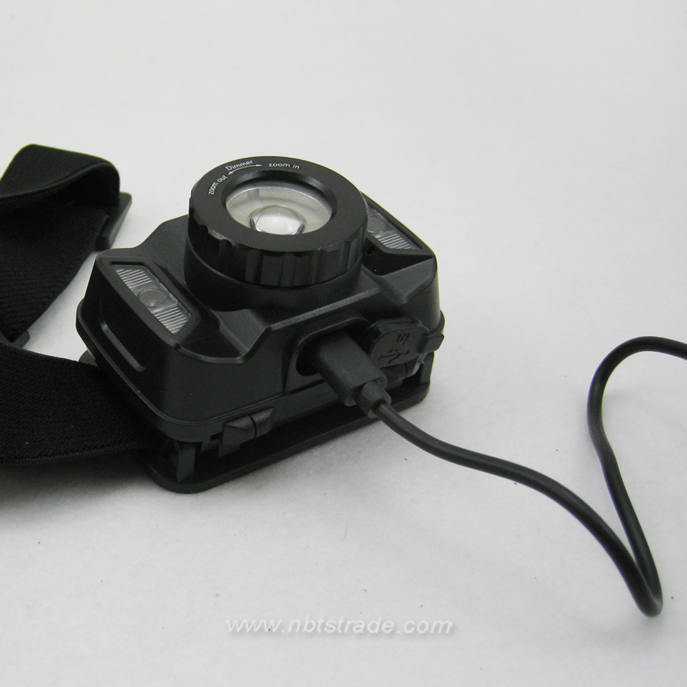 Adjustable Beam Rechargeable Motion Activated Sensor Headlamp 