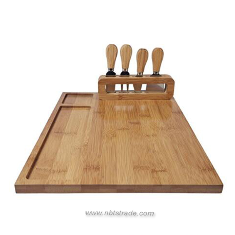 Multi Function Bamboo Serving Board with Cheese knives