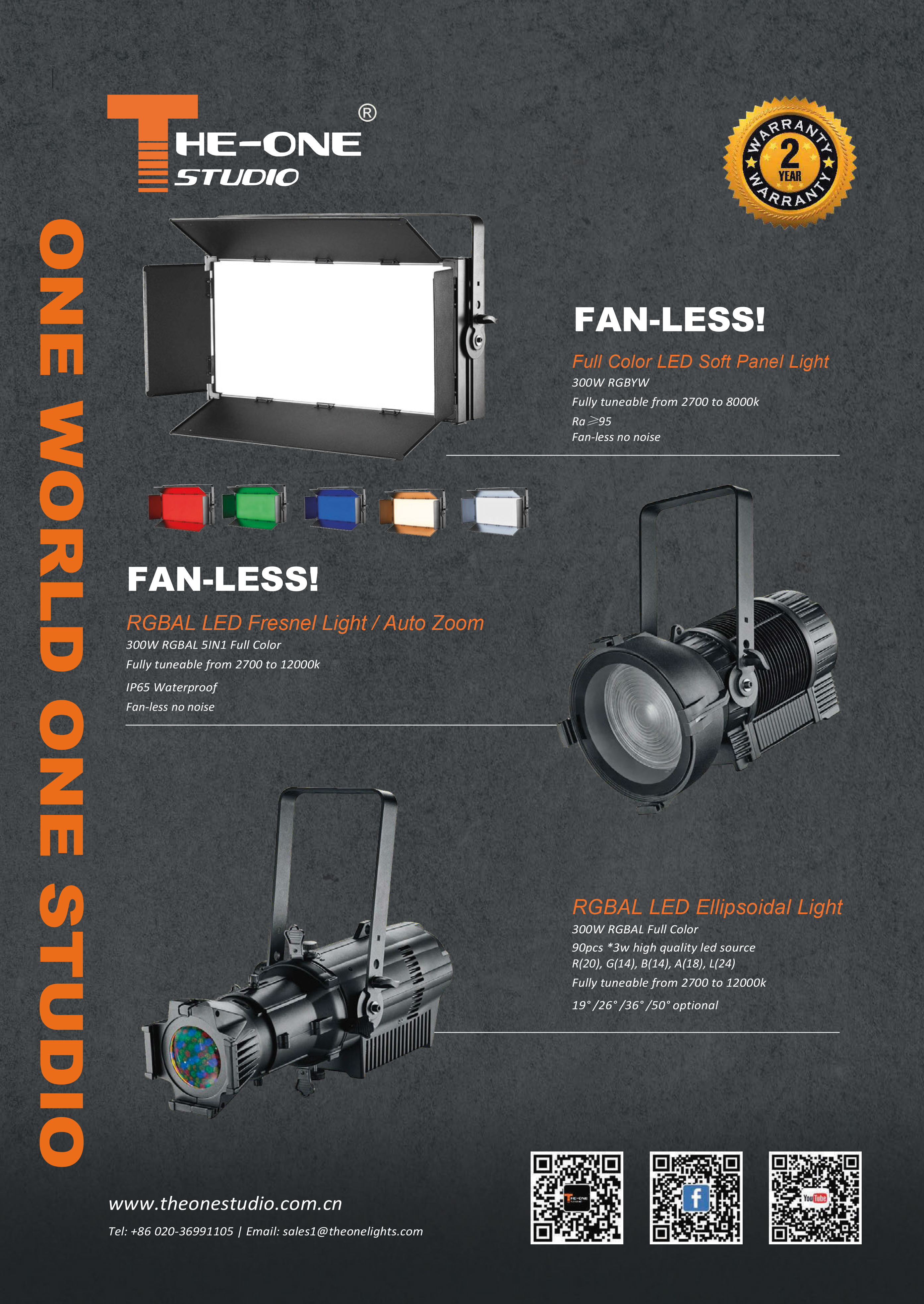 fan-less fresnel light luz LED Fresnel