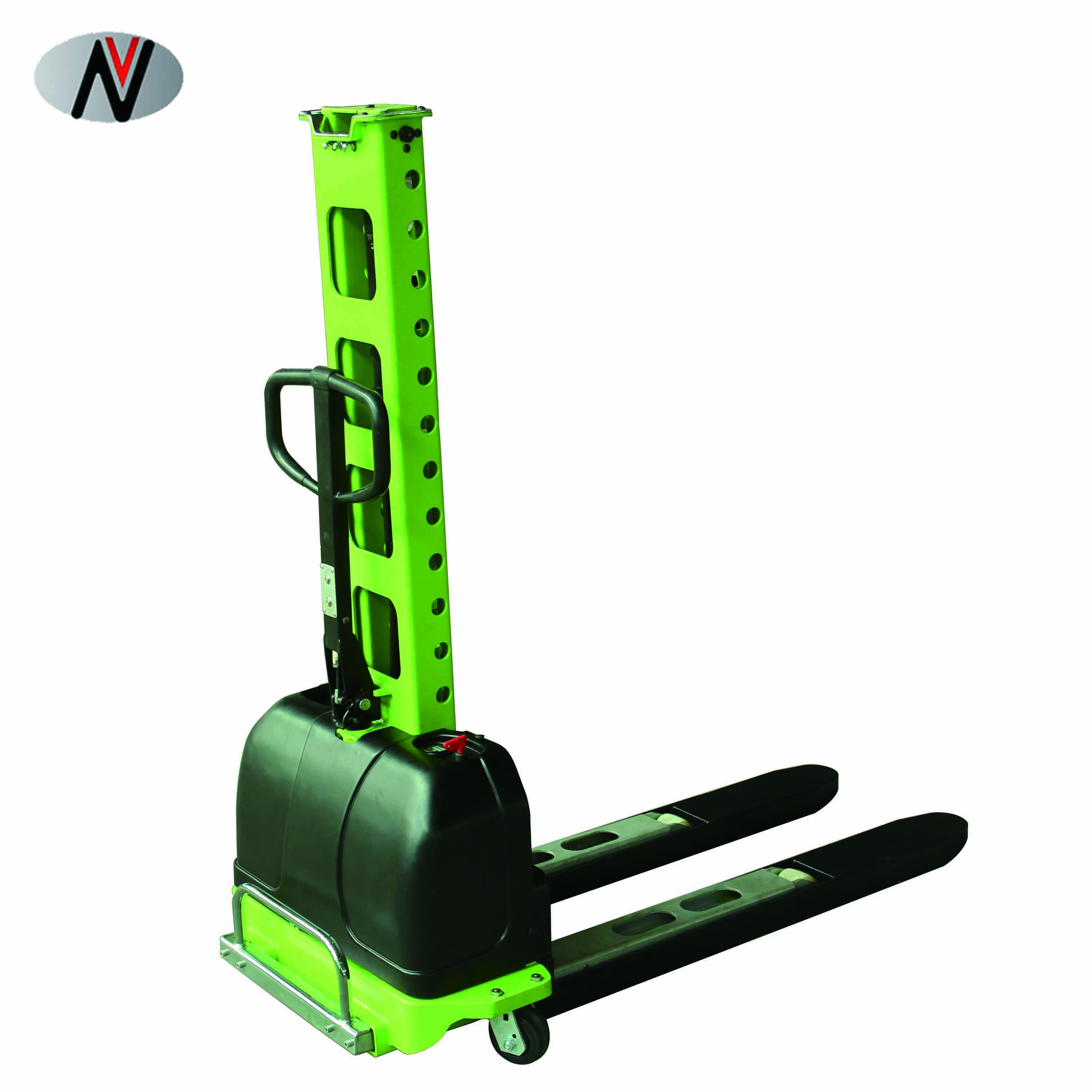 VISION Self Lifting Semi Electric Stackers Pallet Stacker 500kg Walking Type Electric Stacking Truck Forklift 700kg 1.6m Portable for Truck
