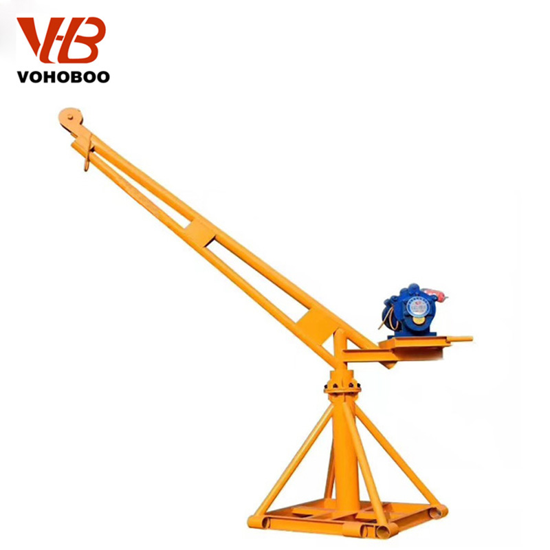 360 Degree rotated mini crane with winch with clutch