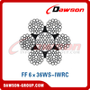 بناء حبل الأسلاك الفولاذية (FF6×29Fi-IWRC)(FF6×36WS-IWRC)، الحبال السلكية لآلات الموانئ 