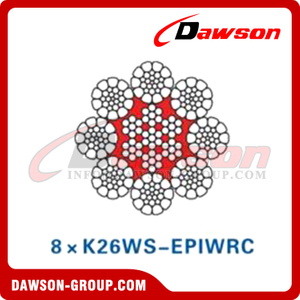 حبل أسلاك الفولاذ (8×K26WS-EPIWRC)(8×K36WS-EPIWRC)، حبل الأسلاك المعدنية الفولاذية 