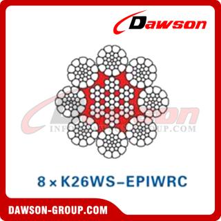 Cable de acero (8×K26WS-EPIWRC)(8×K36WS-EPIWRC), cable de acero metalúrgico 
