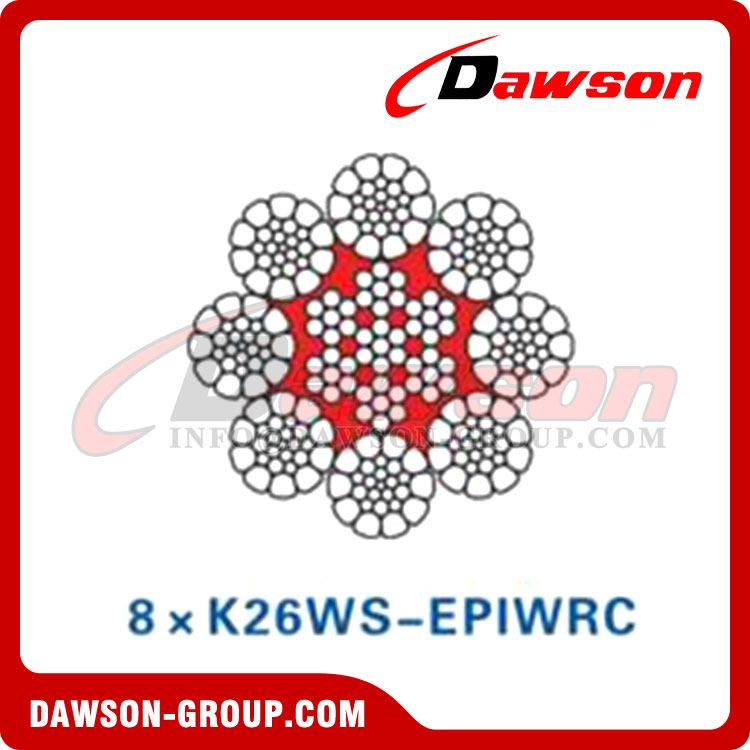 حبل أسلاك الفولاذ (8×K26WS-EPIWRC)(8×K36WS-EPIWRC)، حبل الأسلاك المعدنية الفولاذية 