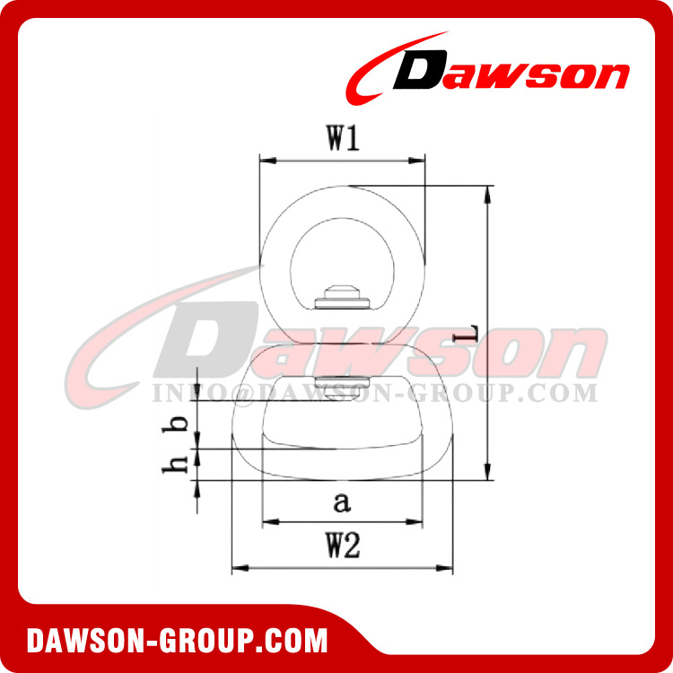 DSJ-B+D Hardware Anillo giratorio redondo de aluminio resistente, mosquetón de anillo de elevación giratorio de aluminio de 5 kn 