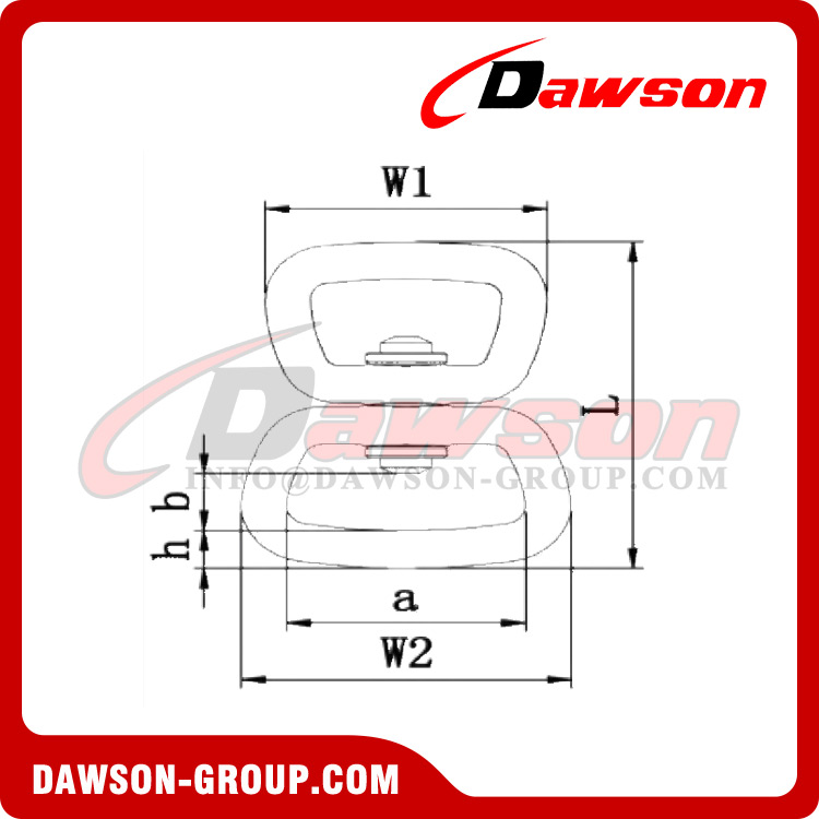 Anillo giratorio de aluminio con doble ojo DSJ-A+D, anillo giratorio de aluminio personalizado A7075 12,1 g