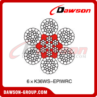 スチールワイヤロープ(6×K36WS-IWRC)(6×K36WS-EPIWRC)(6×K41WS-IWRC)(6×K41WS-EPIWRC)、海洋学用ワイヤロープ