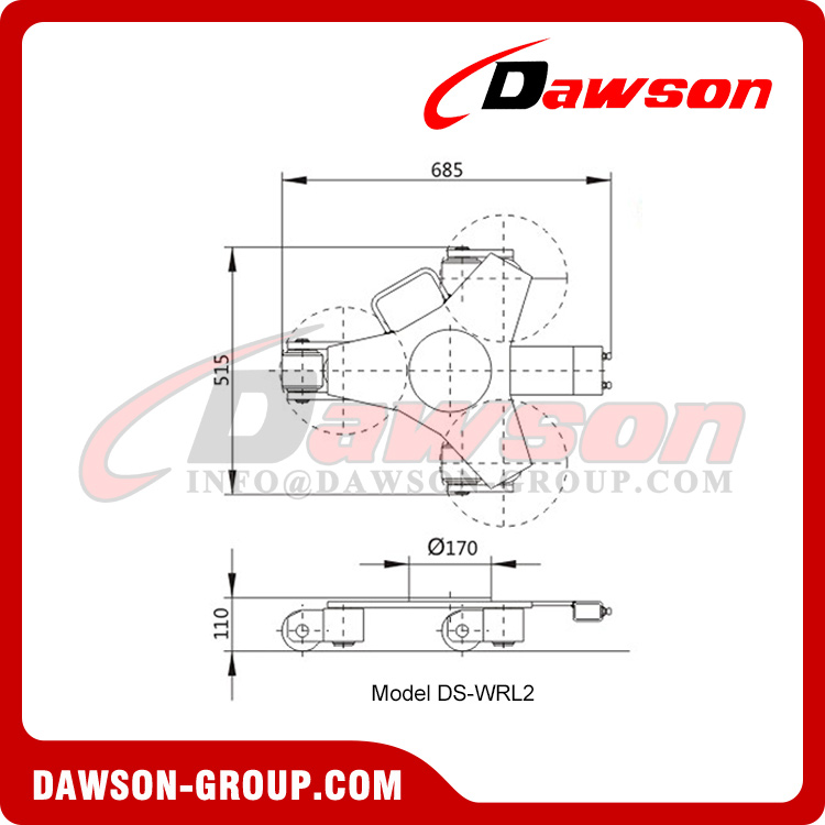 DS-WRL2 Serie DS-WRL4 Carros giratorios, Carros de transporte giratorios, Patines giratorios, Patines de transporte