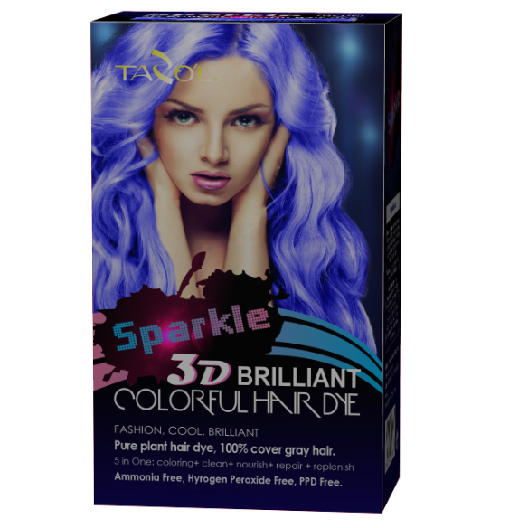 3D Briliant Colorful Free Ammonia Hair Dye 150ml Blue Color