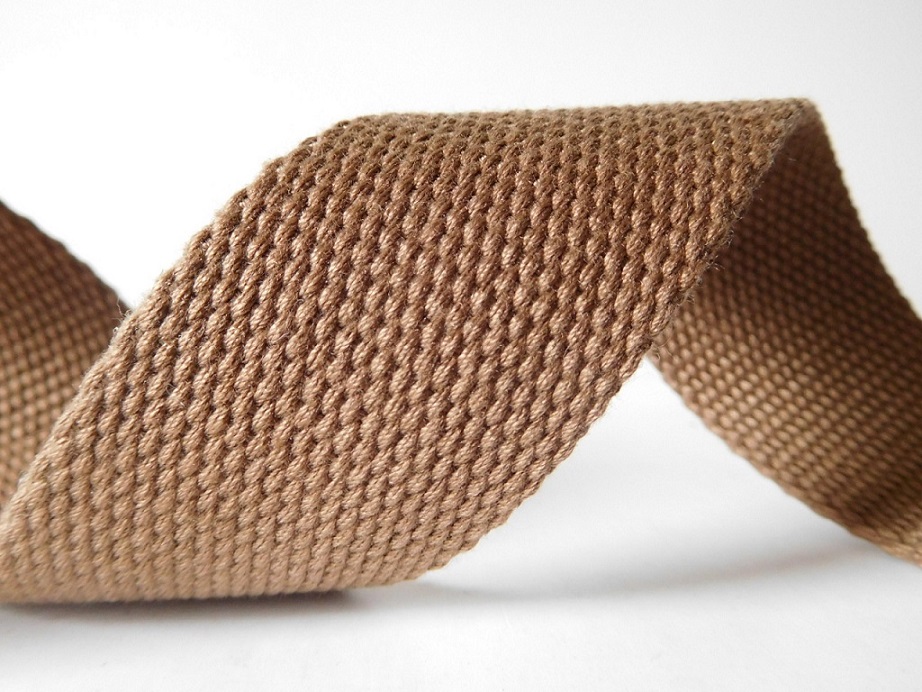 37mm brown Cotton webbing for garment and belt