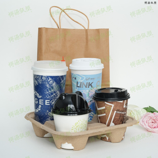Biodegradable 10 oz double wall coffee cup with cover 