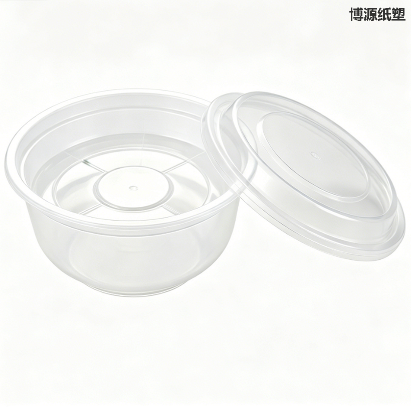 Disposable Takeaway Bowl, Double Layer Design, Wet-Dry Separation, Soup & Noodle Separate Container Plastic tableware