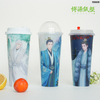 High-quality In-mold Label Beverage Cups, Food Safe Plastic Cups with Rigid Structure, Custom Printed Designs for Milk Tea & Cold Drinks