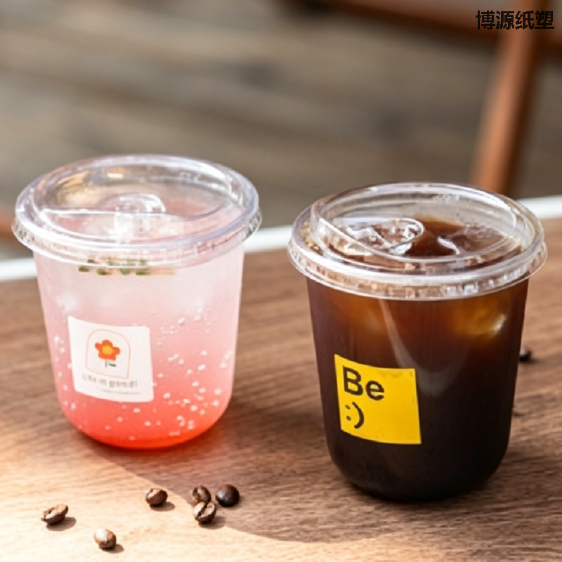 Factory Custom Printing Logo Bubble Tea Cup 10 Oz 16OZ 24 Oz Coffee Juice Smoothies U Shape Boba Cup Pet PP Plastic Cups with Lid