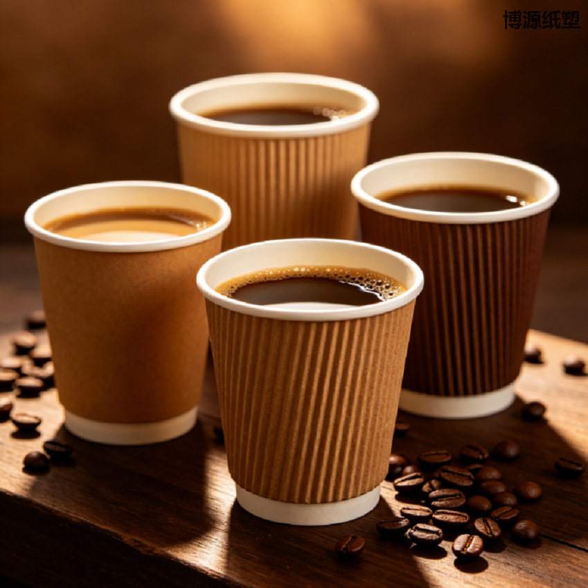 Commercial Grade Corrugated Paper Cup Insulated Disposable Cup for Convenience Store and Fast Food Shop