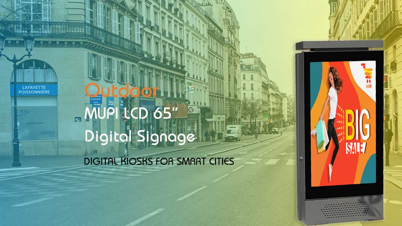 Extérieur-Mupi-LCD-Digital-Sigange