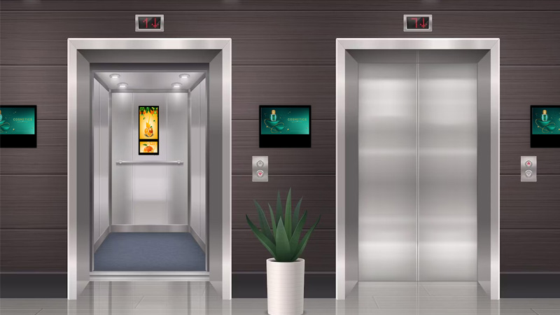 Señalización digital de publicidad LCD de ascensor