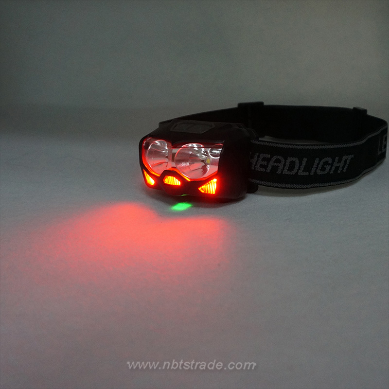 Rechargeable Dual Light Source LED Headlamp with Sensor