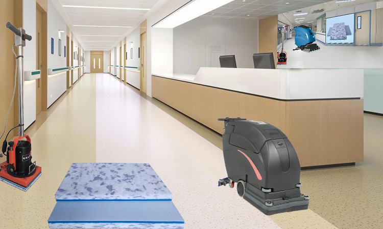 Hospital Floor Scrubber Cleaning Pad - Fleence Fabric Combo Melamine Square Floor Pad Hospital Floor Scrubber Cleaning Pad - Fleence Fabric Combo Melamine Square Floor Pad
