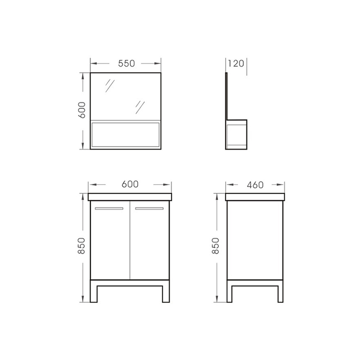 Quality bathroom solid wood modern cabinet C-028