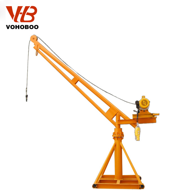 360 Degree rotated mini crane with winch with clutch