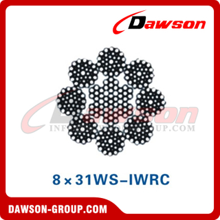 スチールワイヤロープ構造(8×31WS-IWRC)(8×36WS-IWRC)、港湾機械用ワイヤロープ 