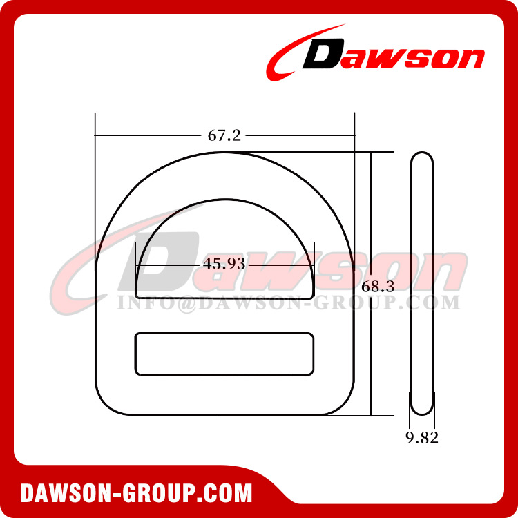 DSJ-A3007 Anillo en D de aluminio para protección contra caídas y escalada en exteriores, anillo en D para arneses de seguridad de aluminio de 45 mm