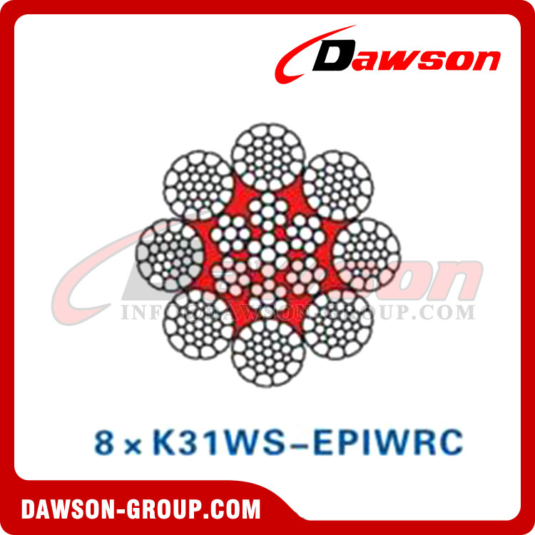 حبل أسلاك الفولاذ (8×K26WS-EPIWRC)(8×K31WS-EPIWRC)، حبل الأسلاك المعدنية الفولاذية 