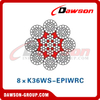 حبل أسلاك الفولاذ (8×K26WS-EPIWRC)(8×K36WS-EPIWRC)، حبل الأسلاك المعدنية الفولاذية 