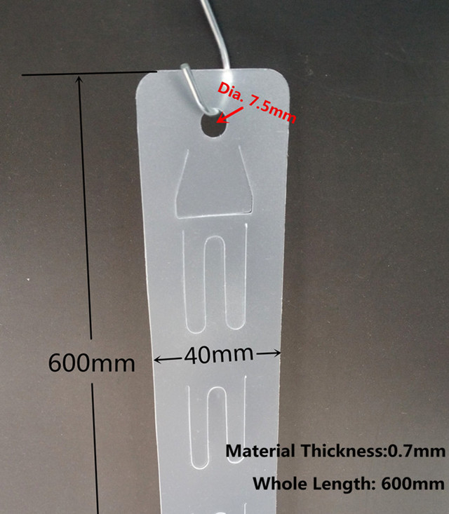 HS6040T07 Plastic Clear PP Retail Hanging Merchandising Clip Strip 12pcs Products Display In Supermarket Store L 600mm