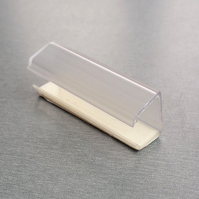 F025 Plastic Poster Sign Tag Display PVC Holder Clip By Good Adhesive Tape On Side To Match Supermarket A4 A5 A6 Frames