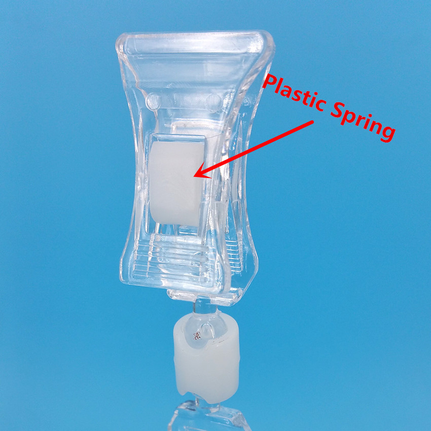 C021 Clear POP Plastic Price Tag Sign Card Holder Paper Display Promotion Clips For Tube Pipe Bigger Than Dia. 38mm In Retail Store