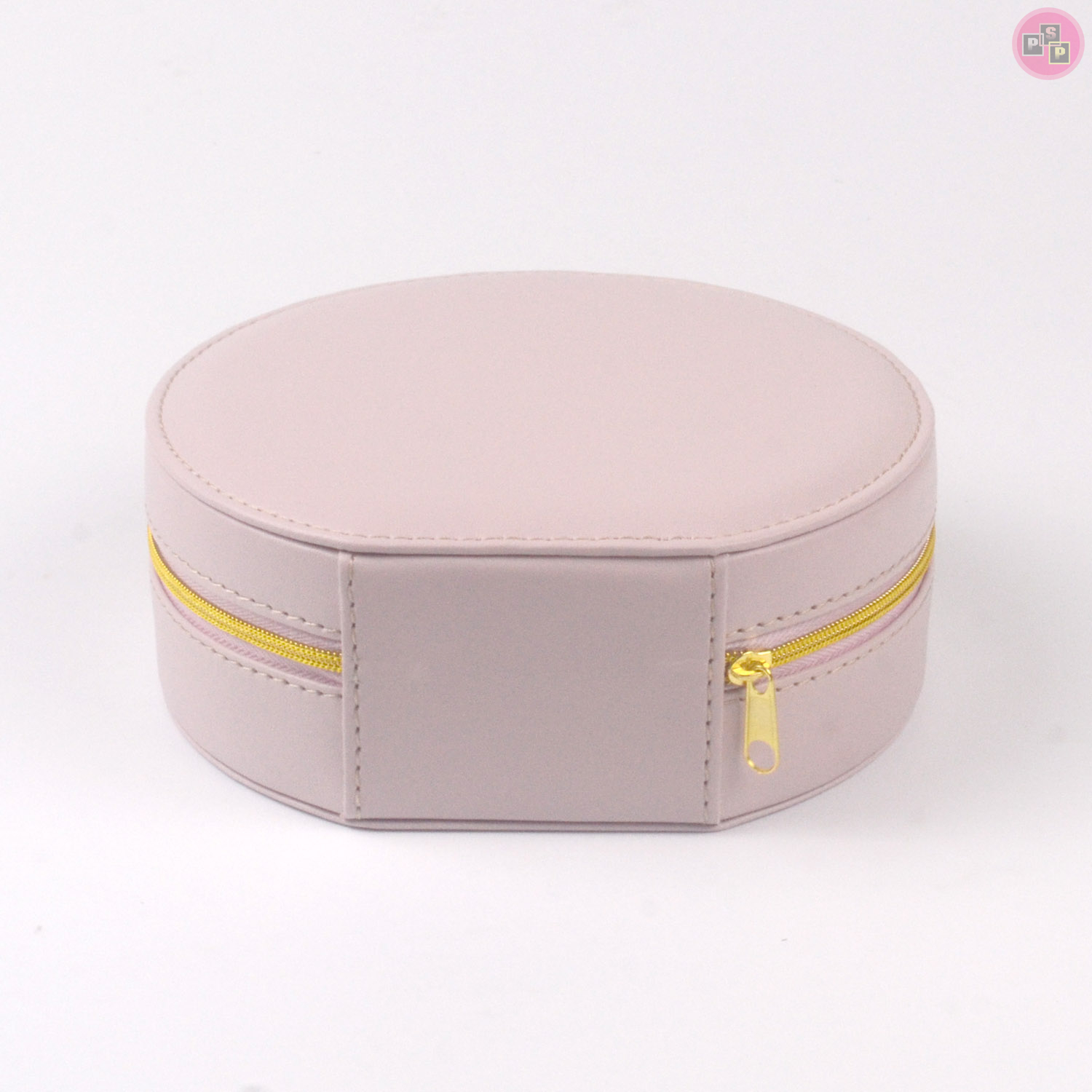 Pink Package White Pu Leather Luxury Round Jewelry Box Pink Package White Pu Leather Luxury Round Jewelry Box
