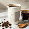 Minimalist Disposable Double Wall Paper Coffee Cups, Simple & Elegant, Sleek Lines, Heat Insulated & Anti-scald