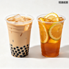 Disposable Clear Plastic Cups, Food Grade Recyclable Cups, Ideal for Milk Tea & Fruit Tea, Show Gradient Layers of Cold Drinks