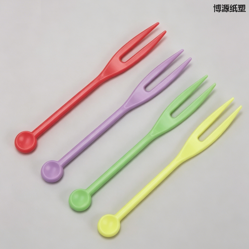 Food-Grade Disposable Plastic Fruit & Tasting Fork Series, Stylish Tableware for Fruit Dessert, Custom Logo & Packaging Available