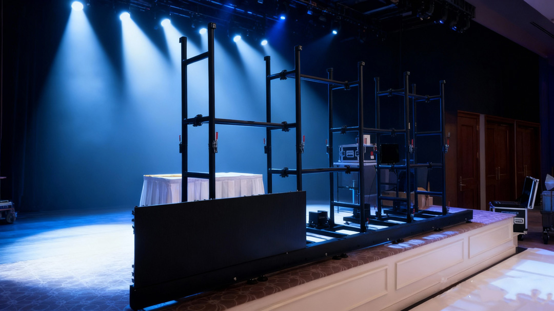 stage mounting frame for rental LED screen Bühnenmontagerahmen für Miet-LED-Bildschirm