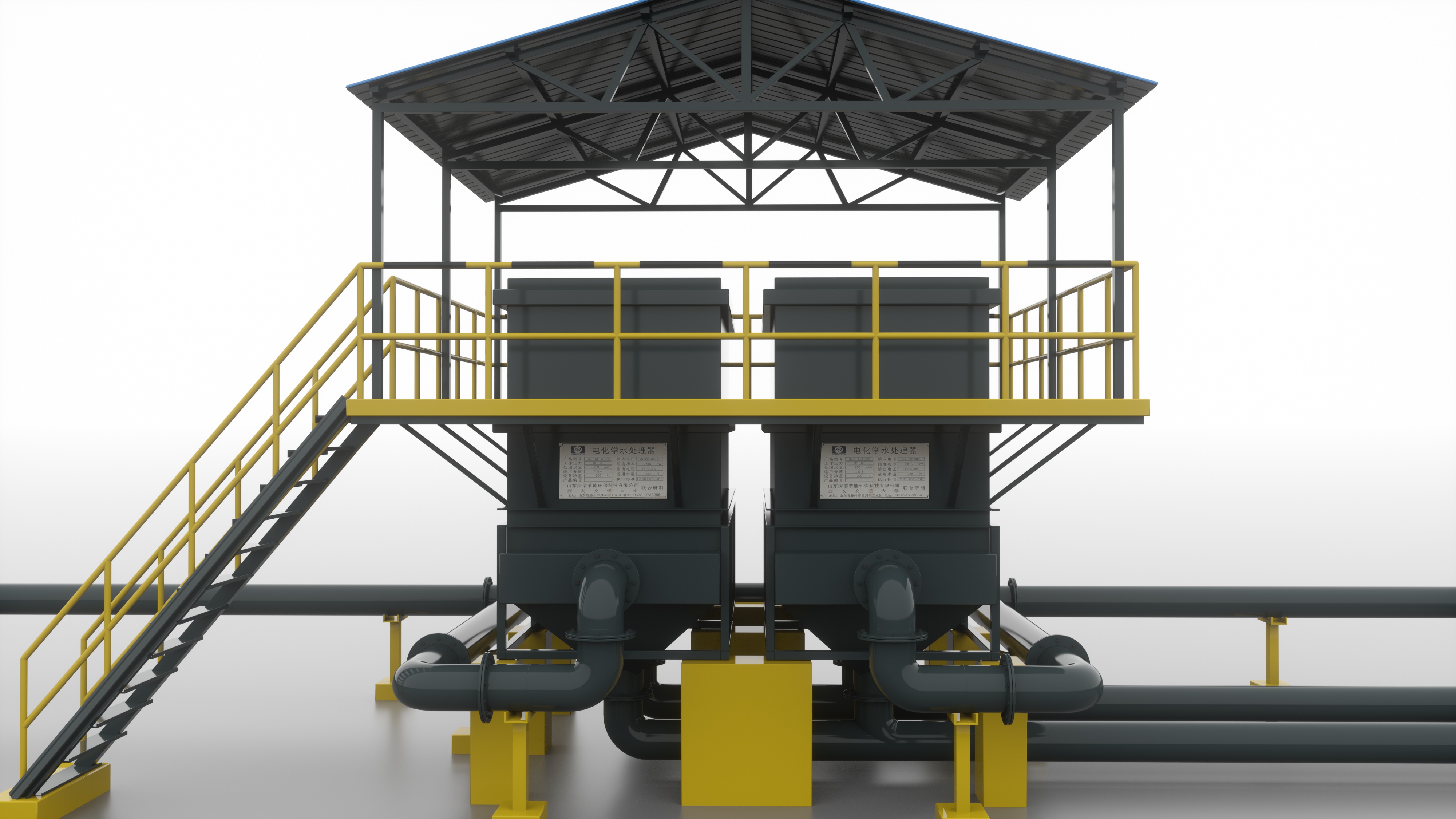 Electrochemical dirt and emission reduction equipment. Automatic series SX-EDE-D-200