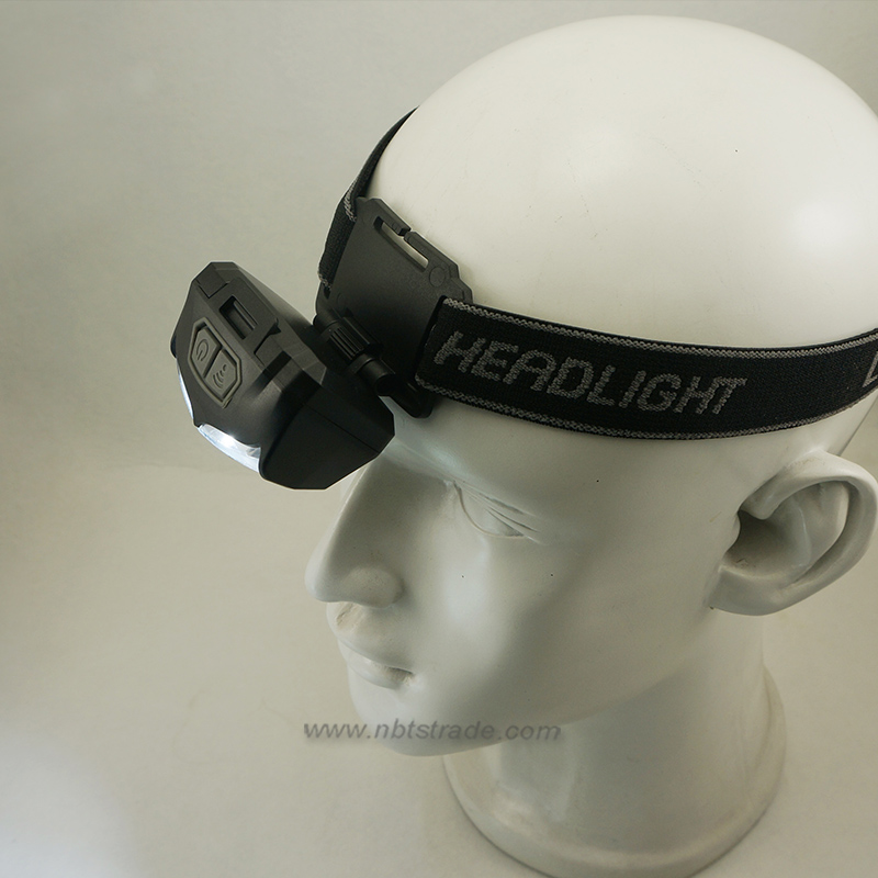 Rechargeable Dual Light Source LED Headlamp with Sensor