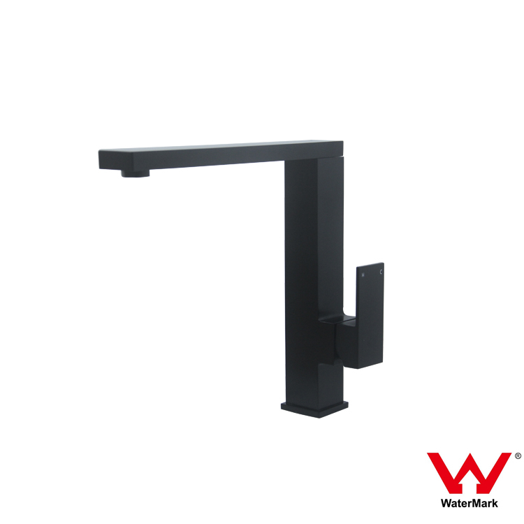 Watermark approval DR brasss square black kitchen sink mixer 