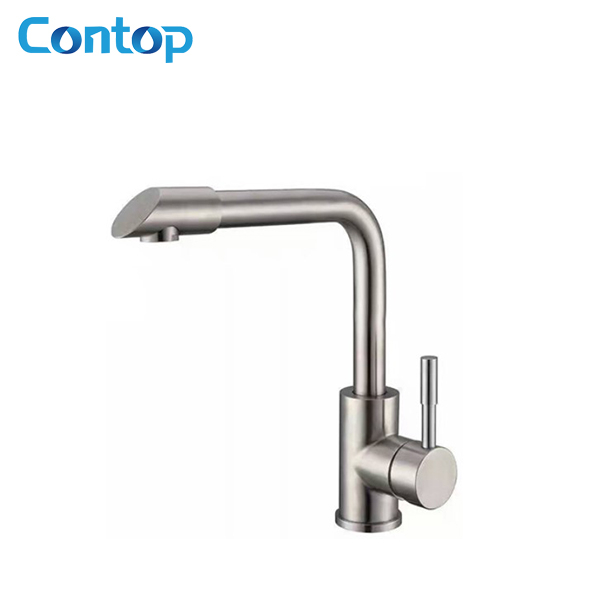 304 Stainless steel solid steel body brushed basin faucet