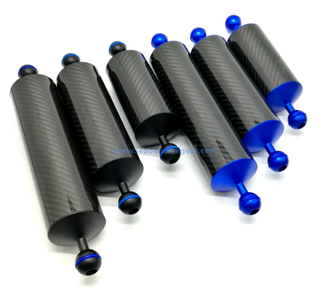 60 MM Dia 8" 10" 12" Carbon Fiber Underwater Camera Housing Buoyancy Strobe Arm 