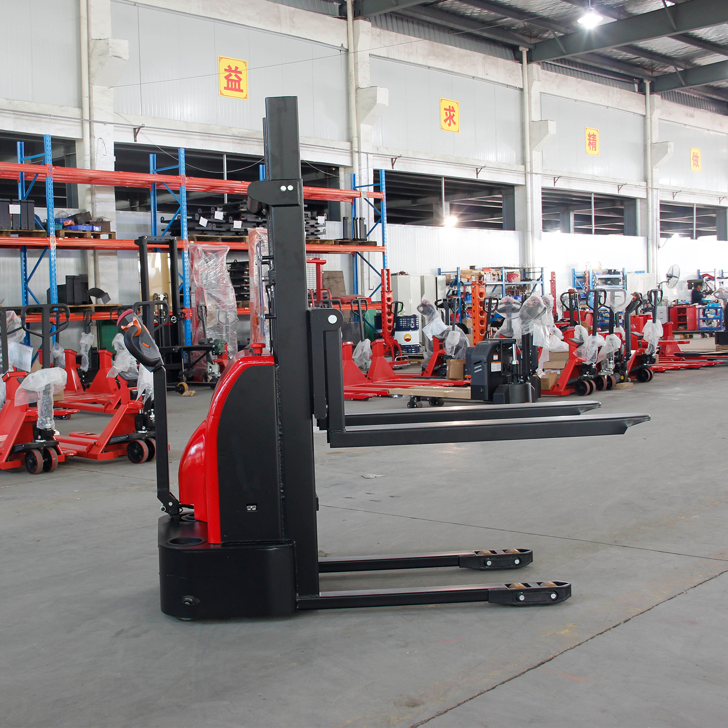 VISION Full Electric Stacker Walkie Type Electric Pallet Forklift Stacker 1.5t Capacity 3.5m Lifting Height