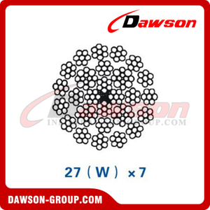 スチールワイヤロープ構造(27(W)×7)(35(W)×7)、建設機械用ワイヤロープ