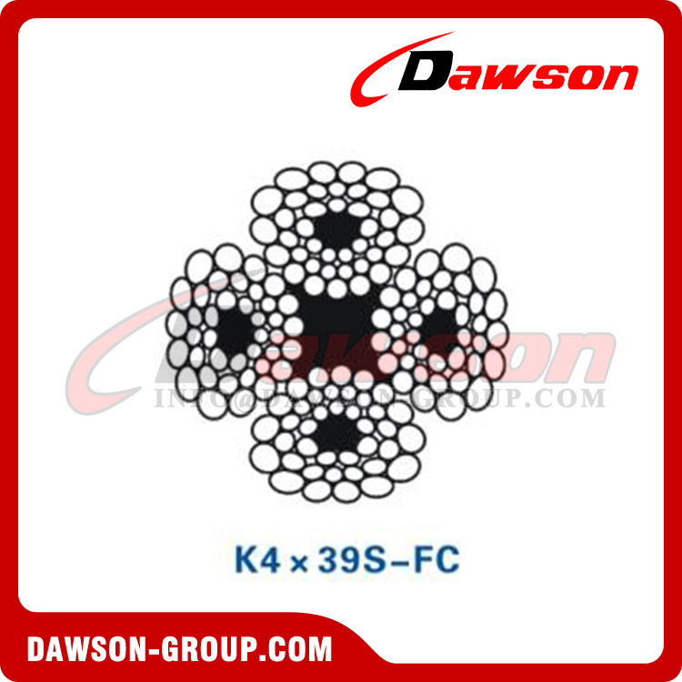 حبل أسلاك الفولاذ (K4×39S-FC)، حبل أسلاك حقول النفط، حبل أسلاك الفولاذ لحقول النفط