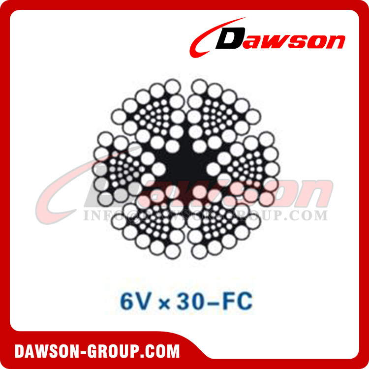 スチールワイヤロープ(6V×21-FC)(6V×24-FC)(6V×30-FC)(6V×34-FC)、石炭・鉱山用ワイヤロープ